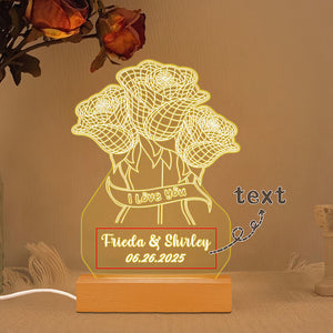 Custom Rose Night Lamp
