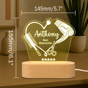 personalised hairstylist night light