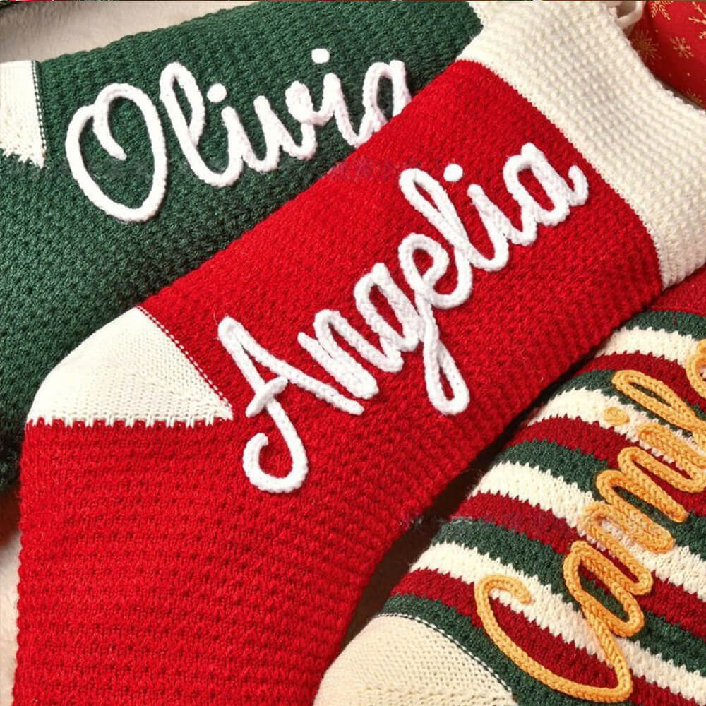 Personalized Knitted Christmas Stocking