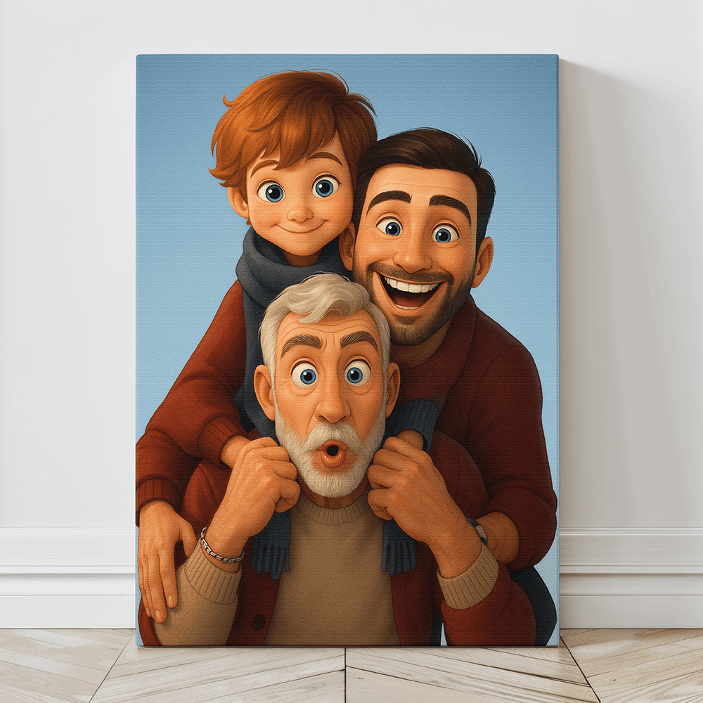 Fairy Tale-Inspired Family Canvas – Turn Your Photo into Fair Tale Style - Perfect Gift for Siblings, Loved Ones