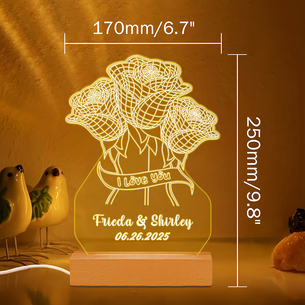 Custom Rose Night Lamp