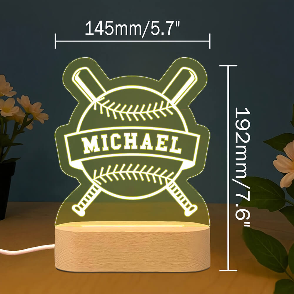 Personalised Baseball Night Light