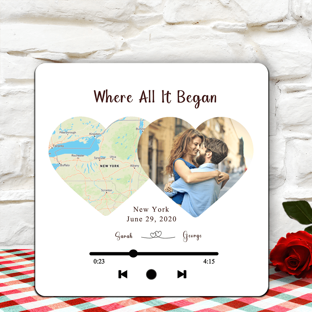 Two Hearts Connected Music Fridge Magnet Valentin's Day Gift