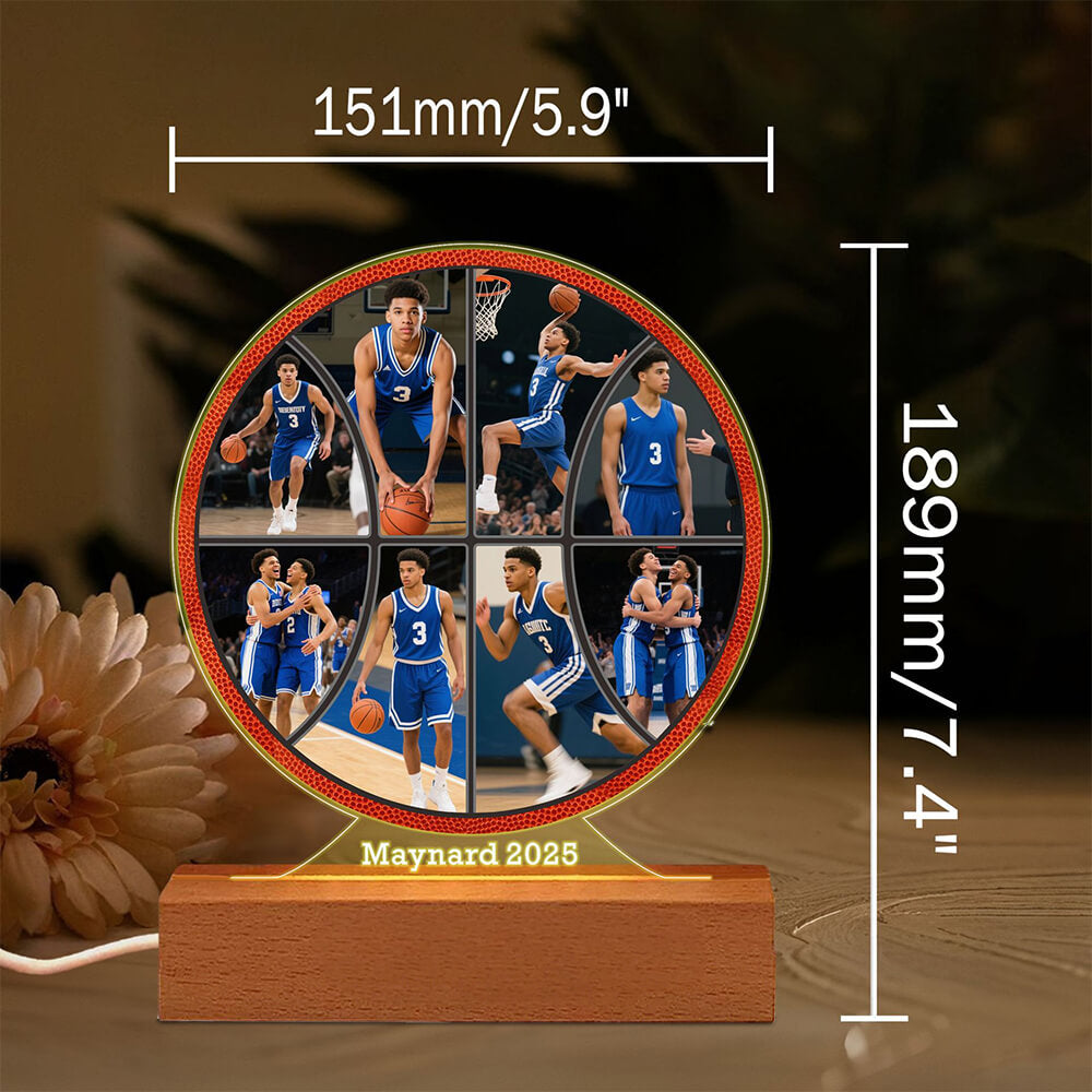 Custom Basketball Photo Night Light