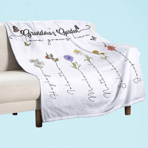 blanket with grandkids names