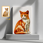 Custom Cat Portrait Canvas - Personalized Pet Wall Art from Photo - Memorial or Funny Gift for Cat Lovers
