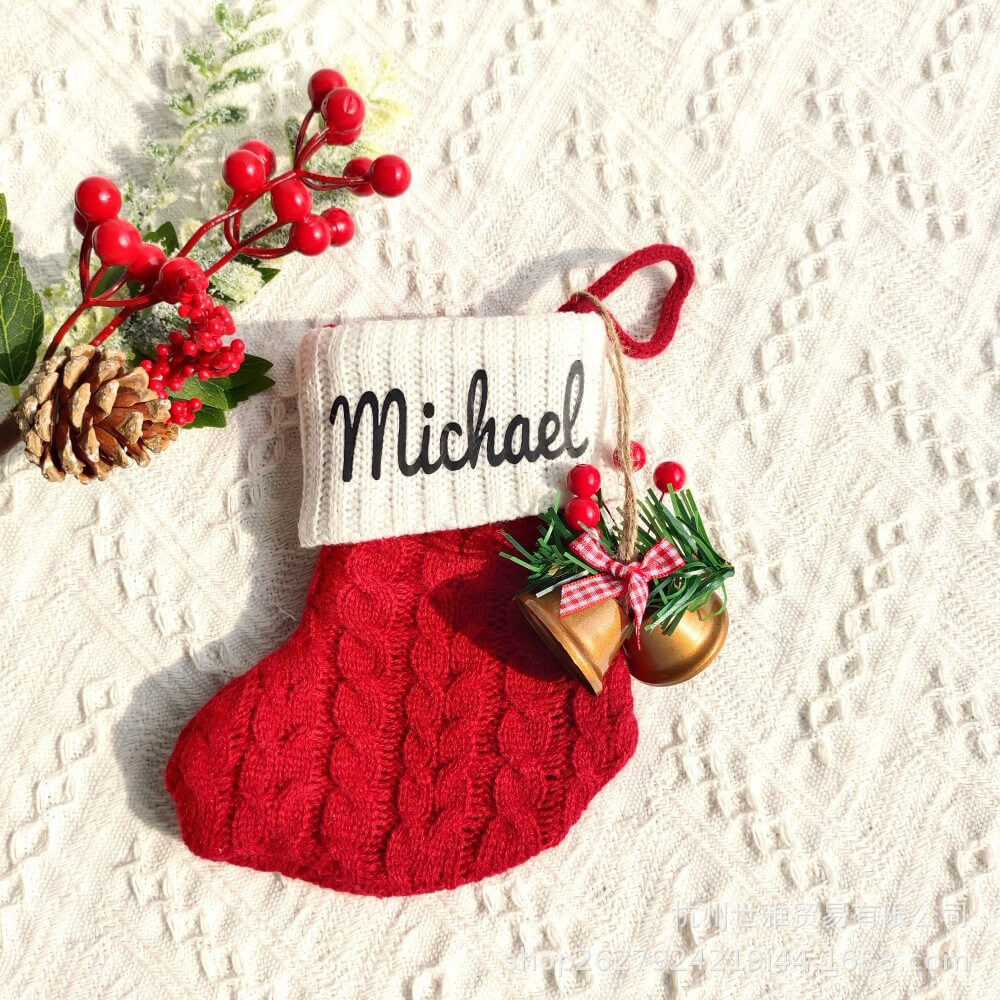 Personalized Knitted Christmas Stocking