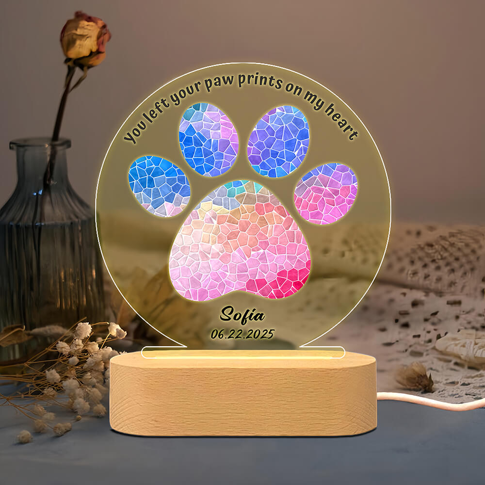 Personalized Paw Print Night Light 