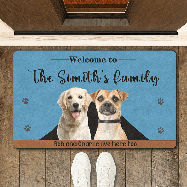 Welcome to Our Family Custom Dog Doormat