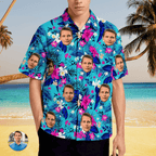 Tropical Flower Custom Photo Hawaiian Shirts