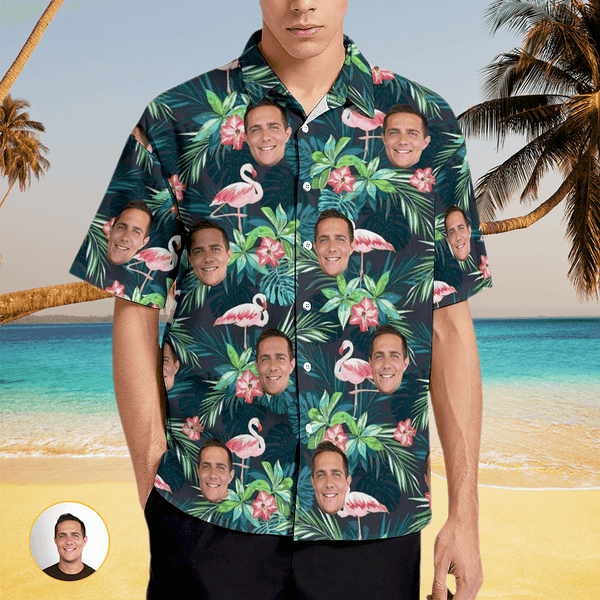 Flamingo Tropical Leaves Custom hawaiian shirts