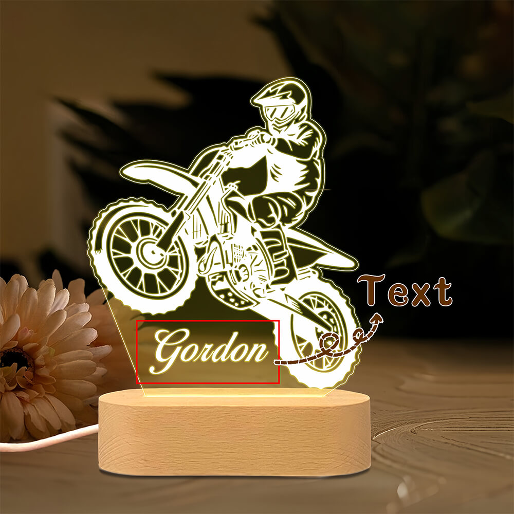 Personalised Motorcycle Night Light 