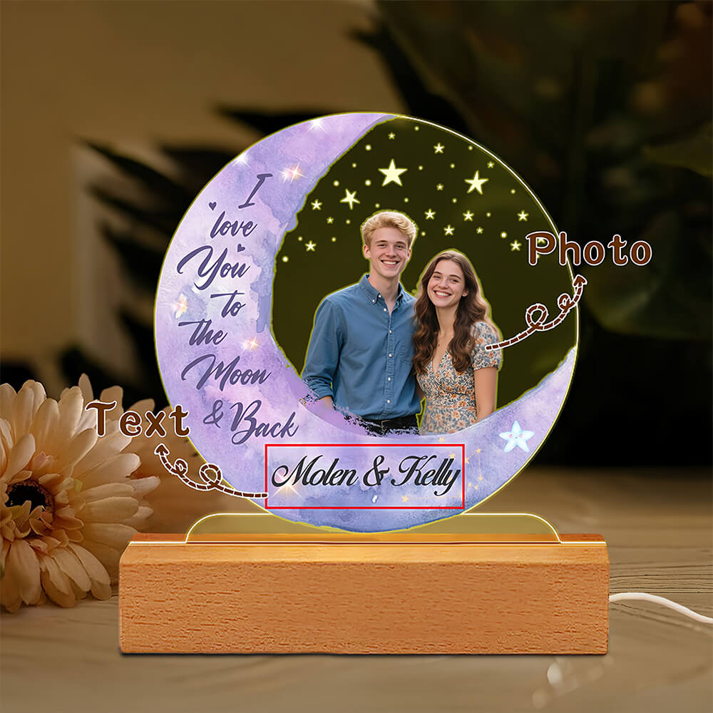 Personalised Moon Photo Night Light