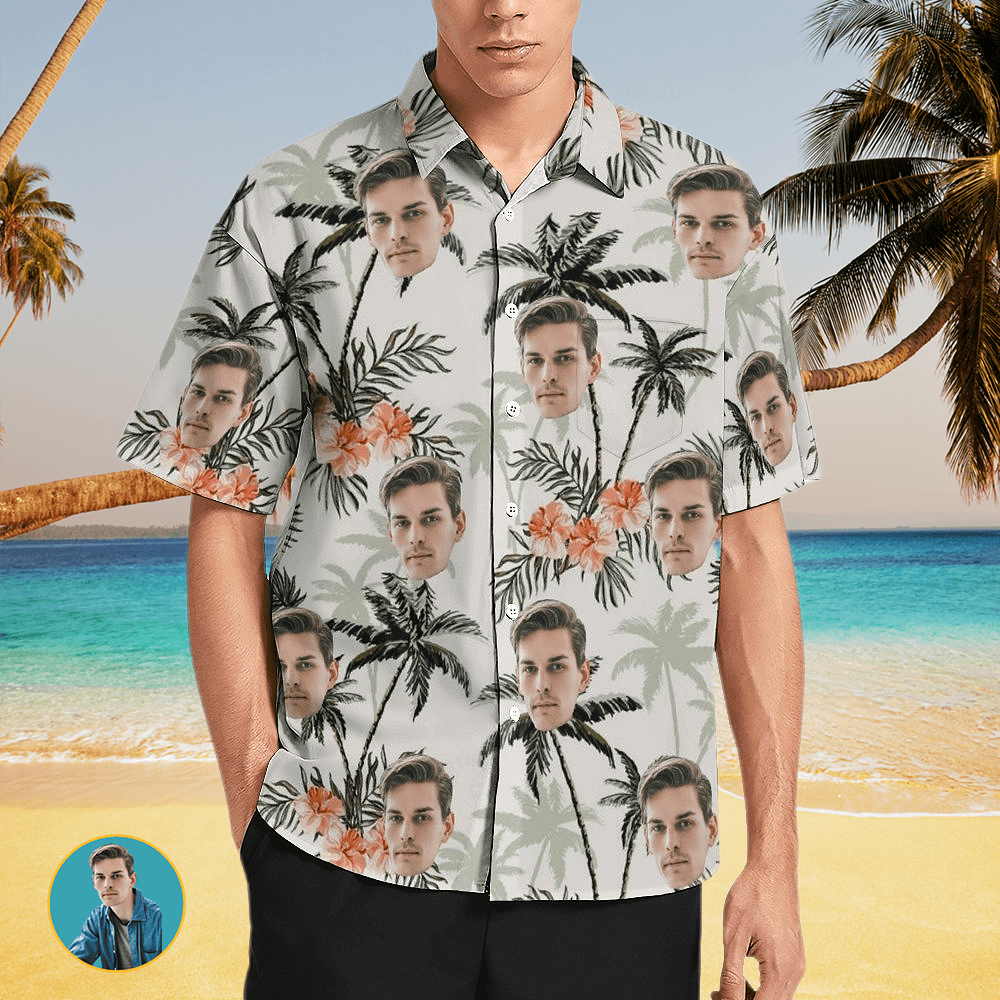 Coconut Tree Custom Photo Hawaiian Shirts