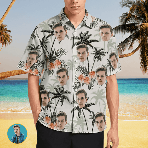 Coconut Tree Custom Photo Hawaiian Shirts