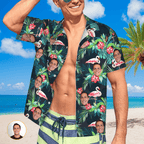 Flamingo Tropical Leaves Custom hawaiian shirts