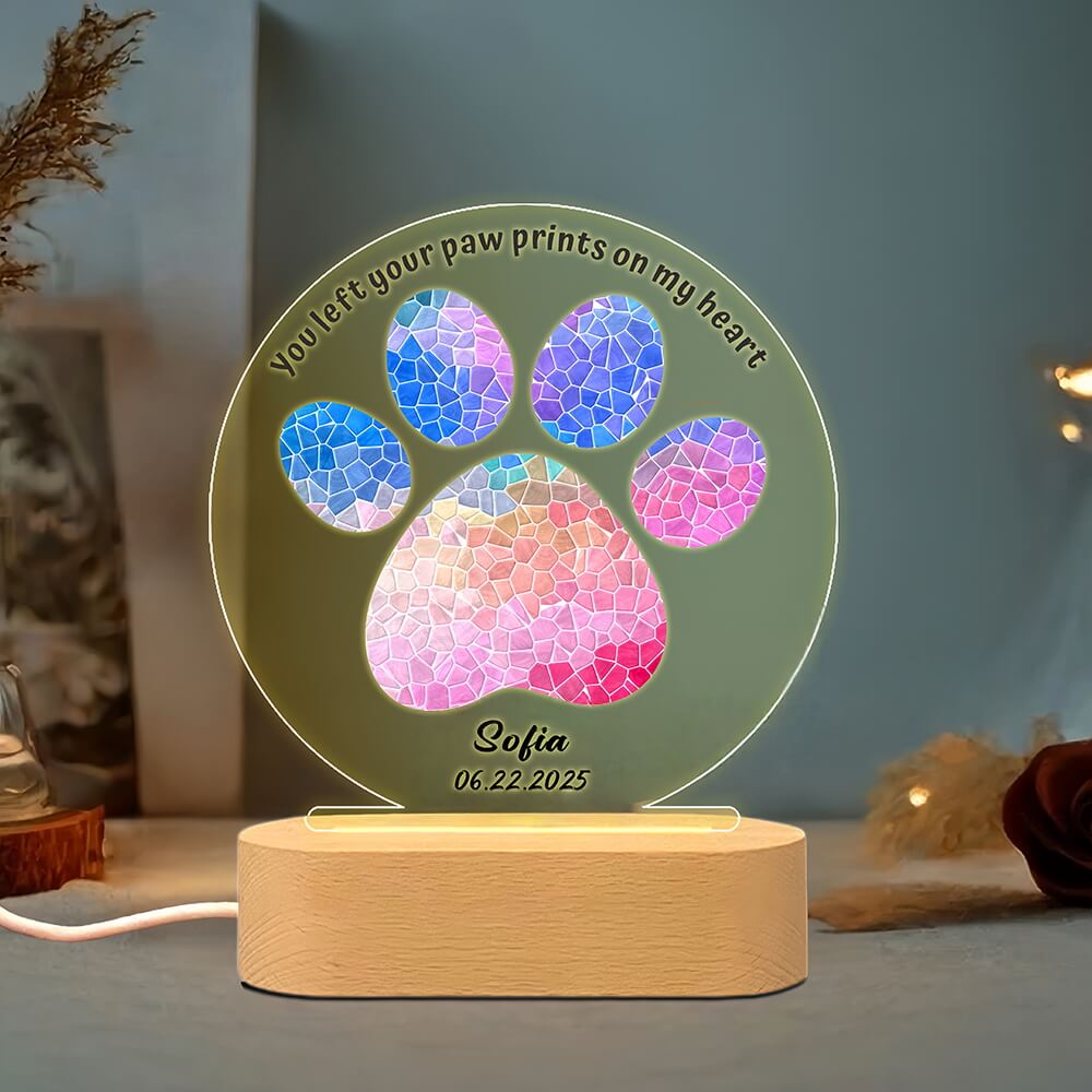 Personalized Paw Print Night Light 
