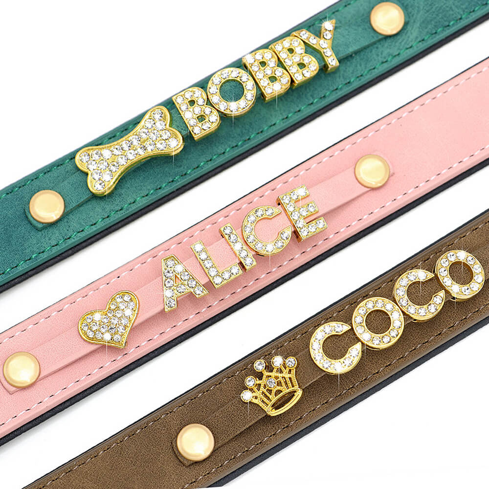 Rhinestone Name Dog Collar