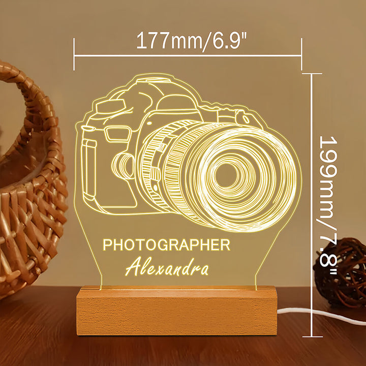 Personalized Photographer Night Light