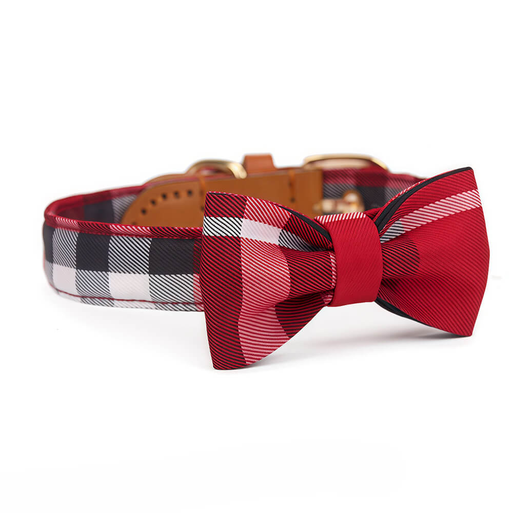 Plaid Bow Tie Collar with Nameplate