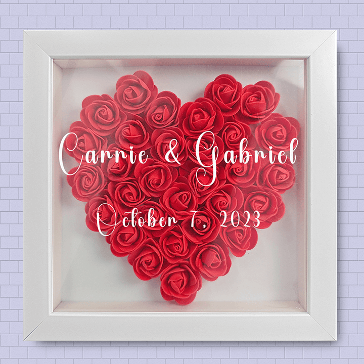 custom rose shadow box