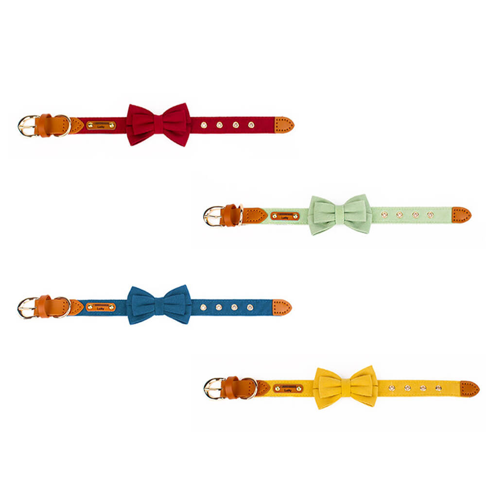 Layered Bow Tie Collar with Nameplate