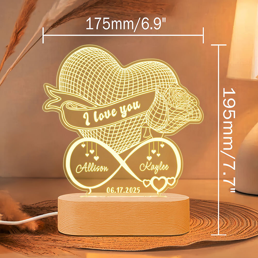 Custom Night Light with Heart