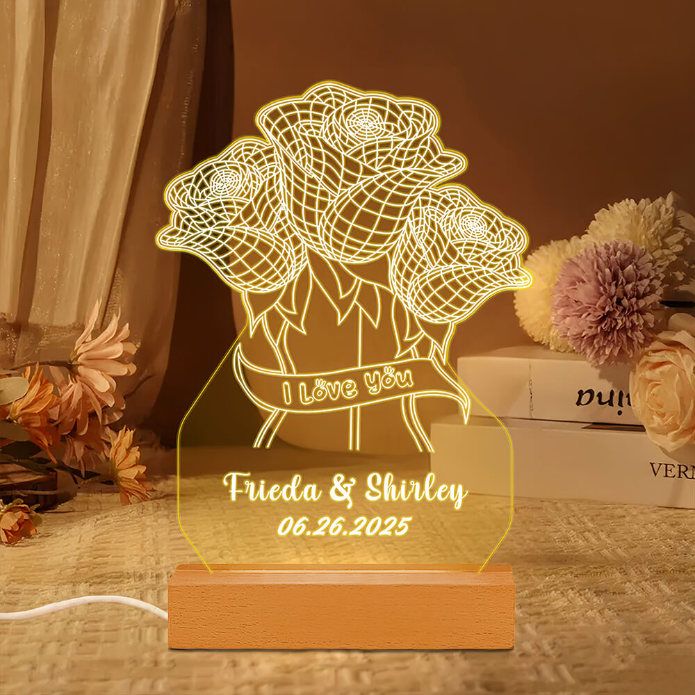 Custom Rose Night Lamp