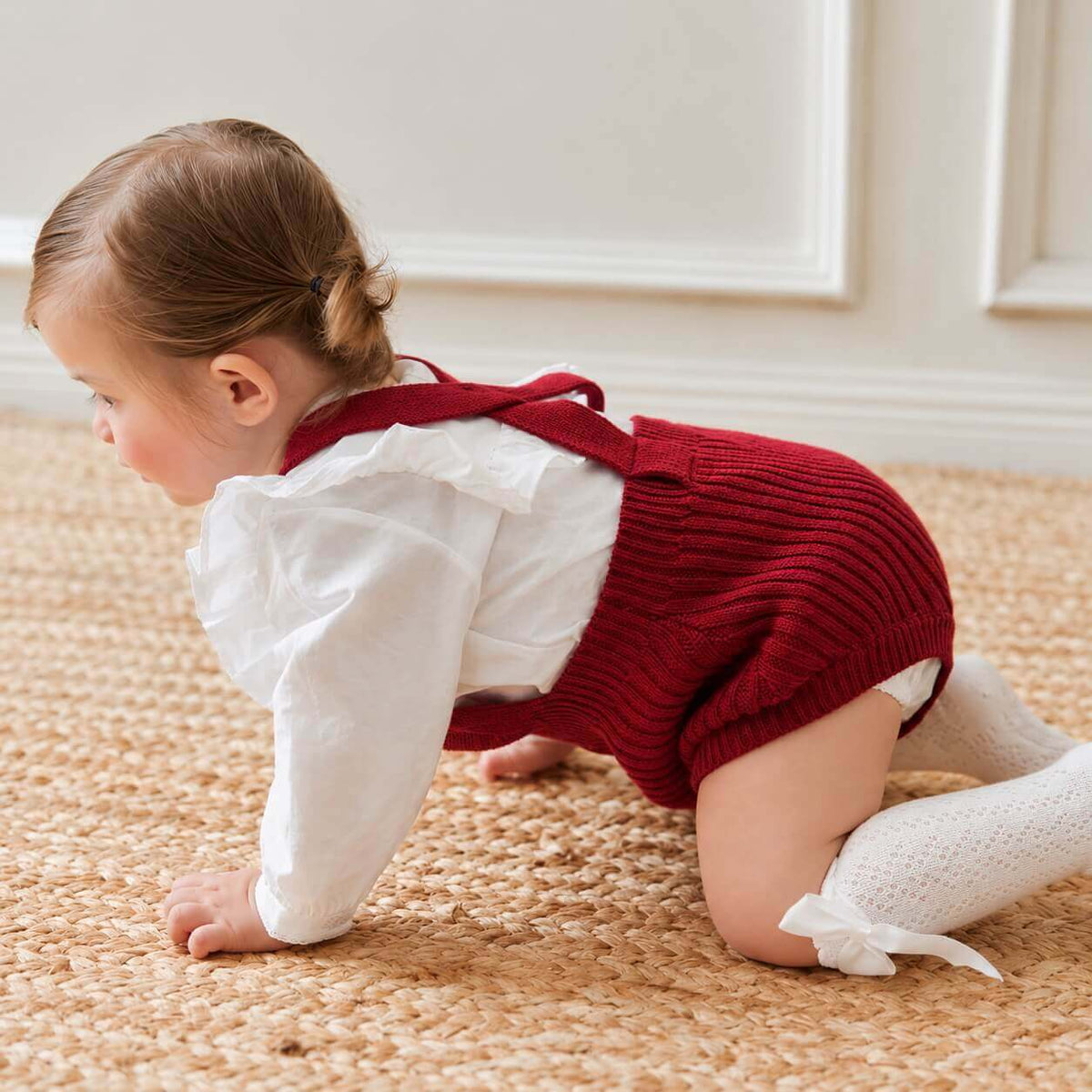 Baby Knit Suspender Romper
