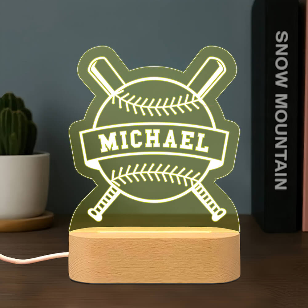 Personalised Baseball Night Light