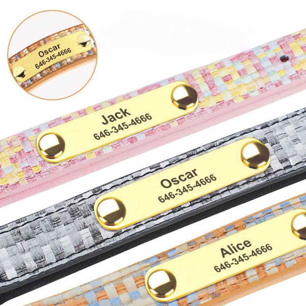 Elegant Woven Name Dog Collar