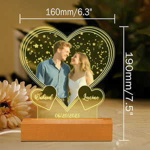 Personalised Heart-Shaped Night Light