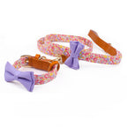 Floral Bow Tie Collar with Nameplate
