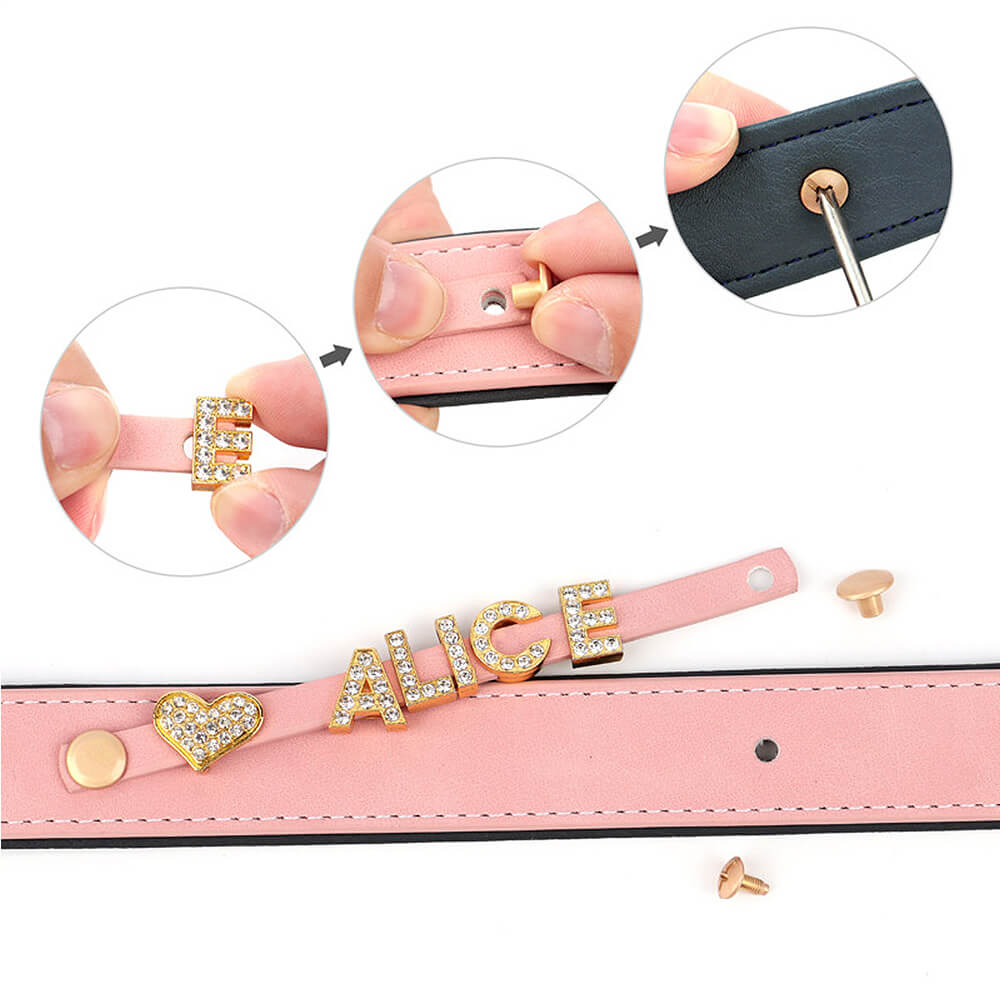 Rhinestone Name Dog Collar