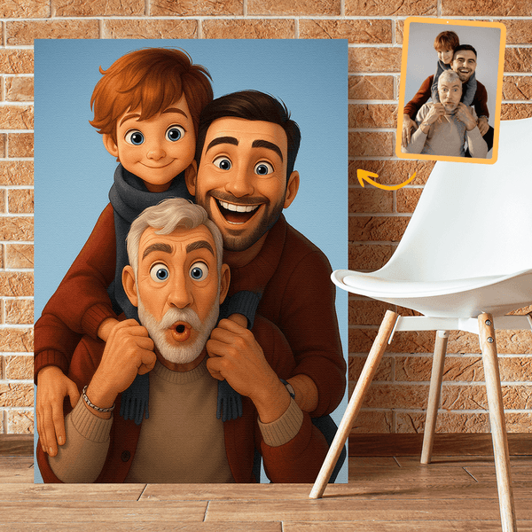 Fairy Tale-Inspired Family Canvas – Turn Your Photo into Fair Tale Style - Perfect Gift for Siblings, Loved Ones