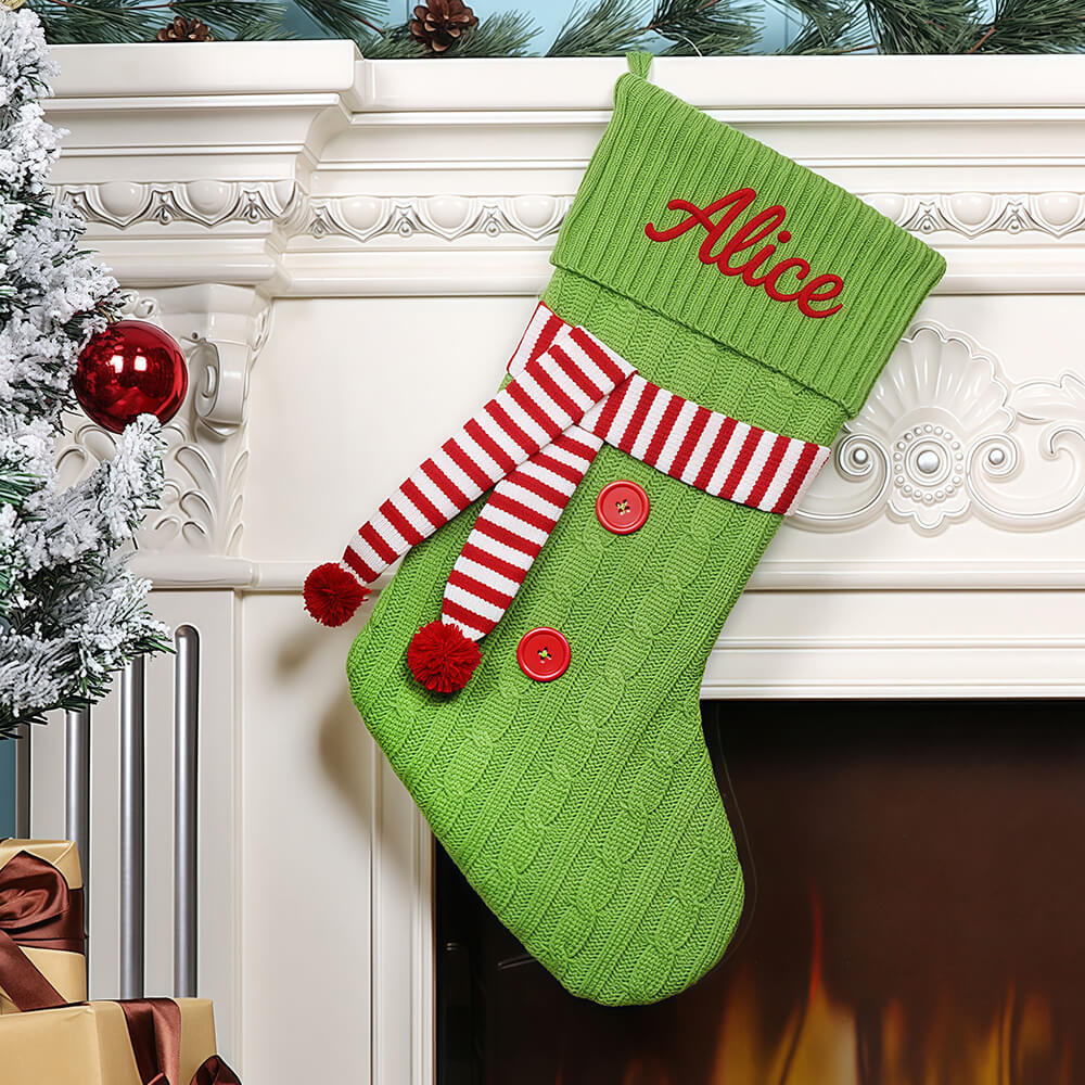 Personalized Embroidered Knitted Christmas Stocking