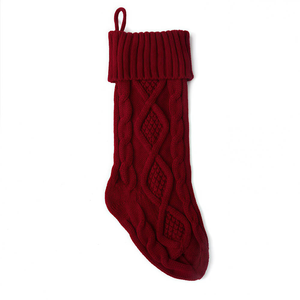 Personalized Cable Knit Christmas Stocking with Embroidered Name