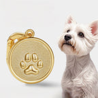 Round Paw Print Engraved Pet ID Tag