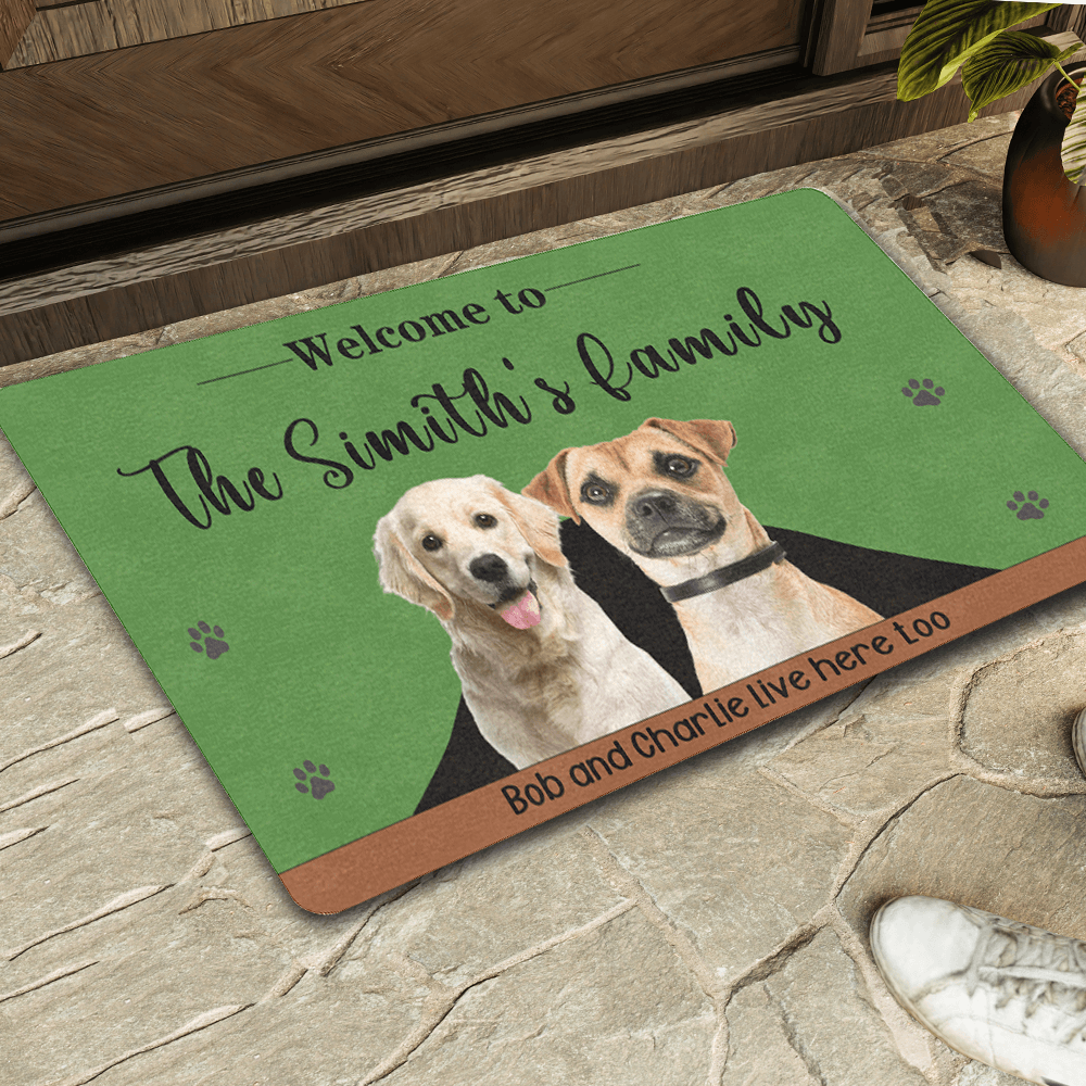 Welcome to Our Family Custom Dog Doormat