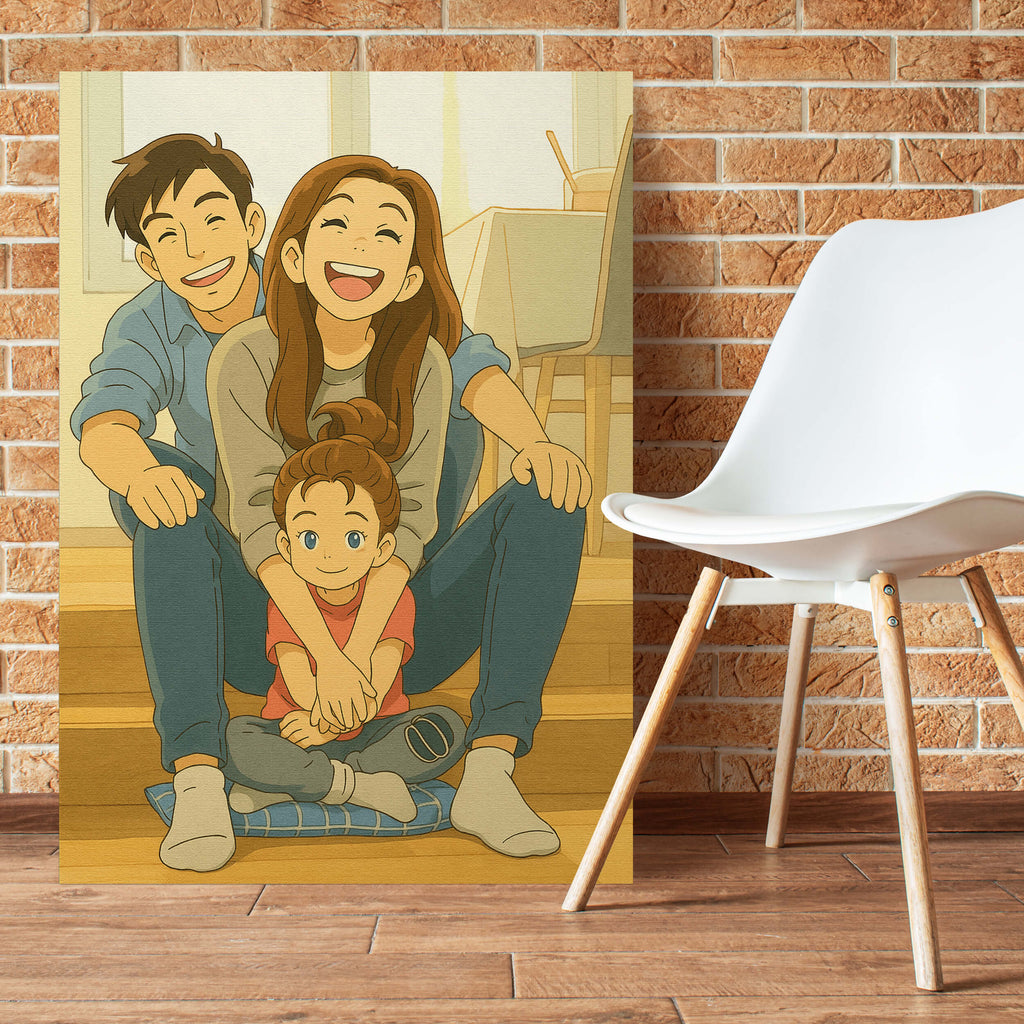 Animated Family Photo – Turn Your Photo into Ghibli-Style Art - Perfect Gift for Siblings, Loved Ones