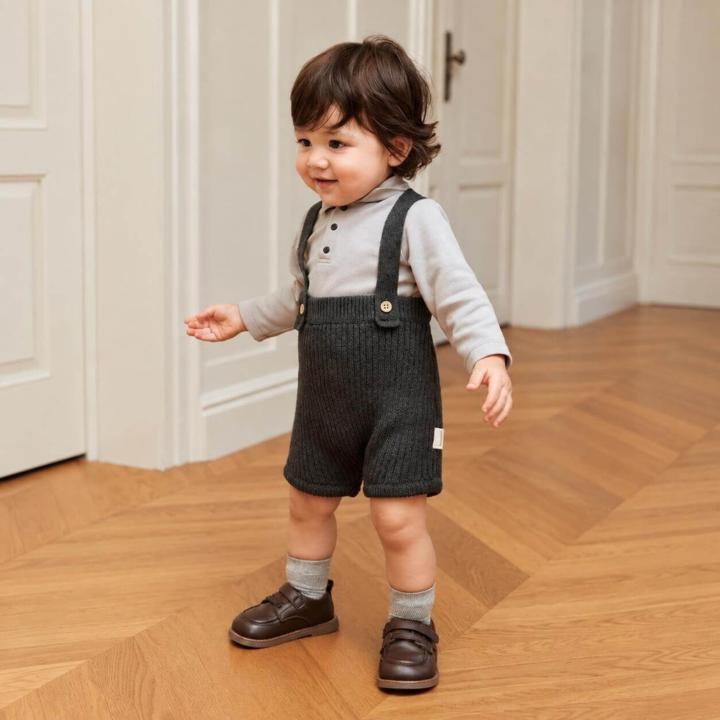 Baby Knit Suspender Romper