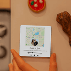 Long Distance Relationship Music Fridge Magnet Two Location Heart Magnet