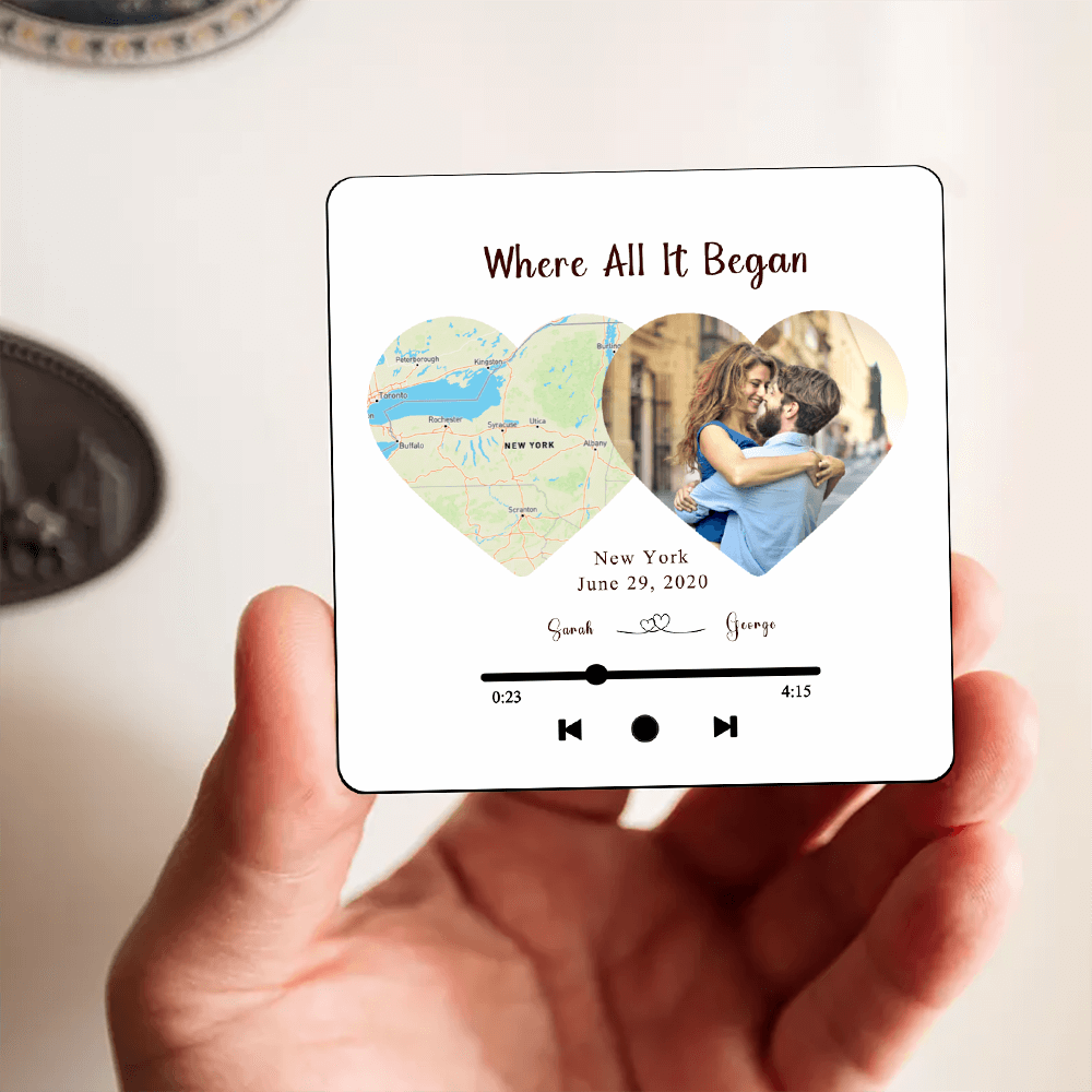 Two Hearts Connected Music Fridge Magnet Valentin's Day Gift