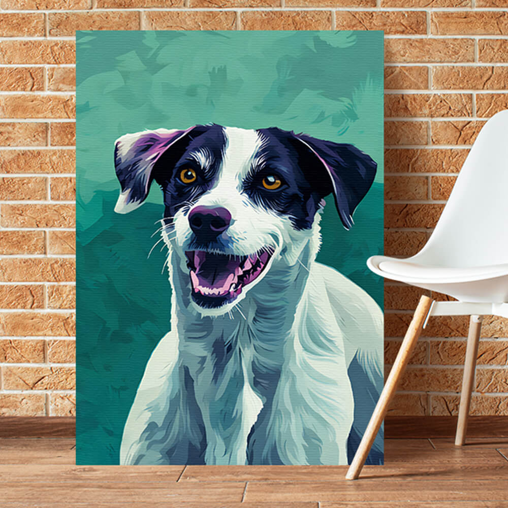 Custom Dog Portrait Canvas - Personalized Pet Wall Art from Photo - Memorial or Funny Gift for Dog Lovers