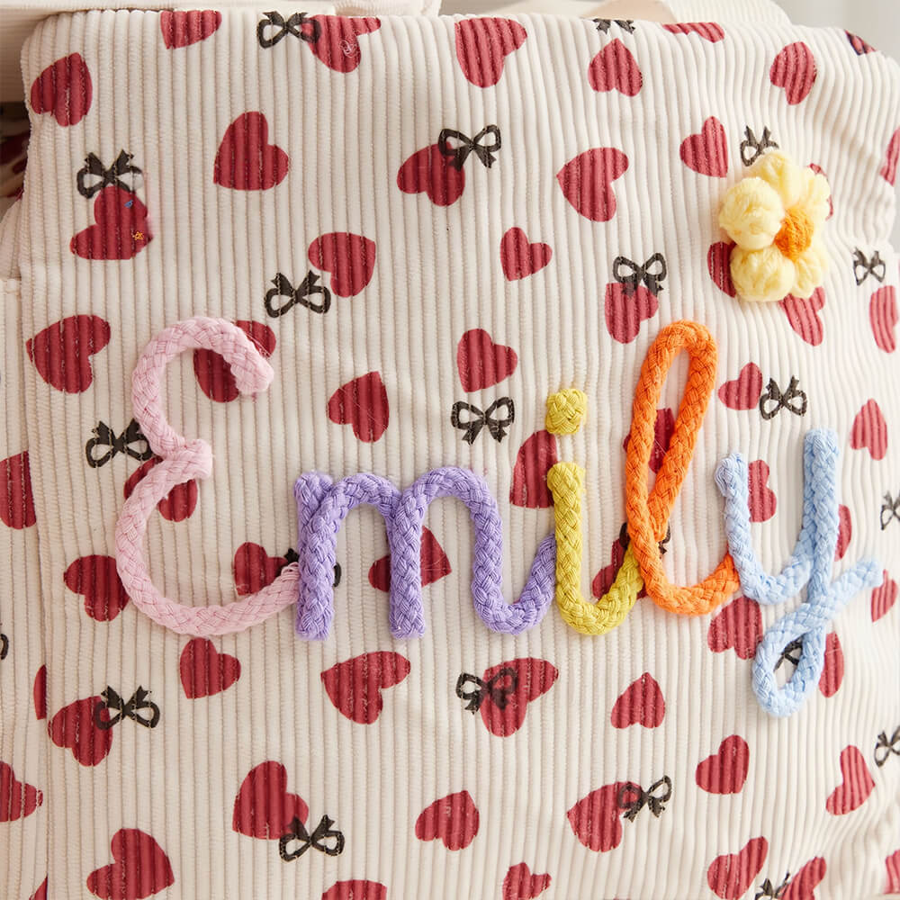 Corduroy Personalised Lunch Bag Embroidered Name