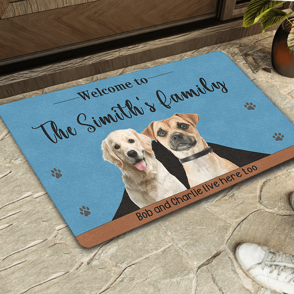 Welcome to Our Family Custom Dog Doormat
