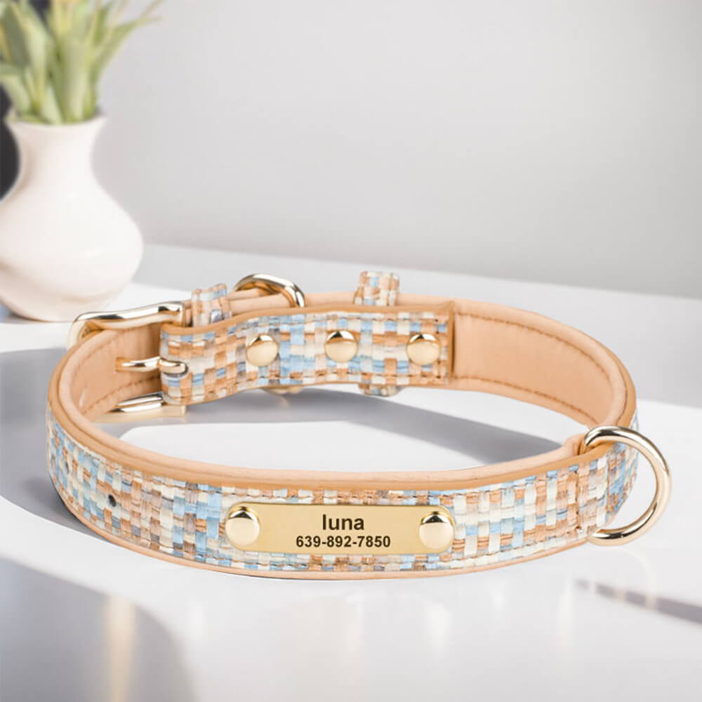 Elegant Woven Name Dog Collar