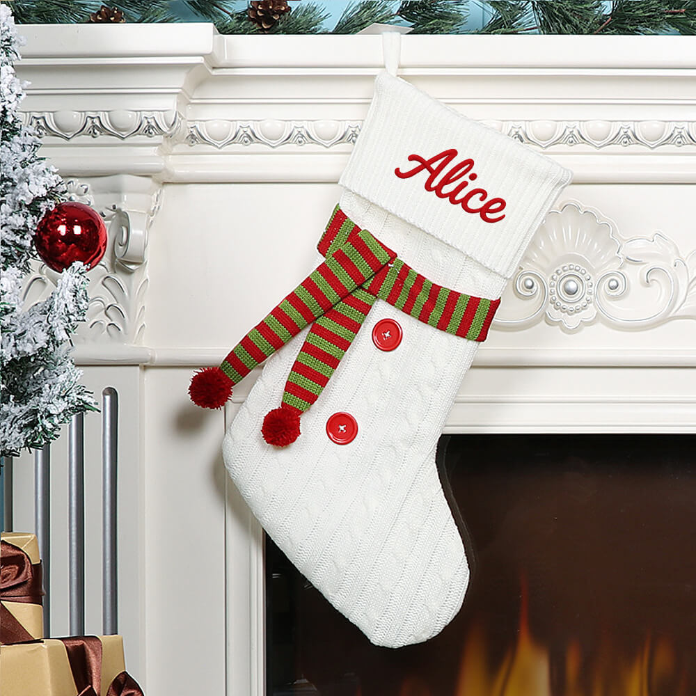 Personalized Embroidered Knitted Christmas Stocking