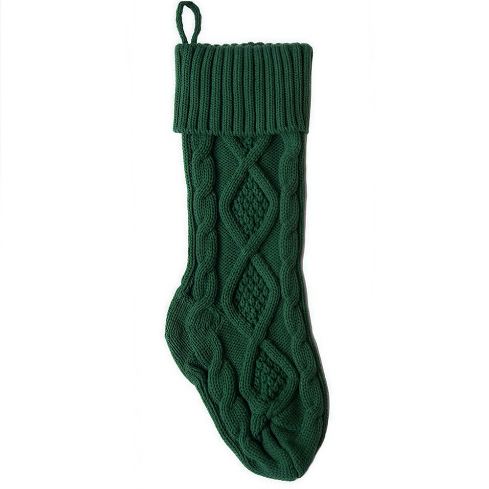 Personalized Cable Knit Christmas Stocking with Embroidered Name
