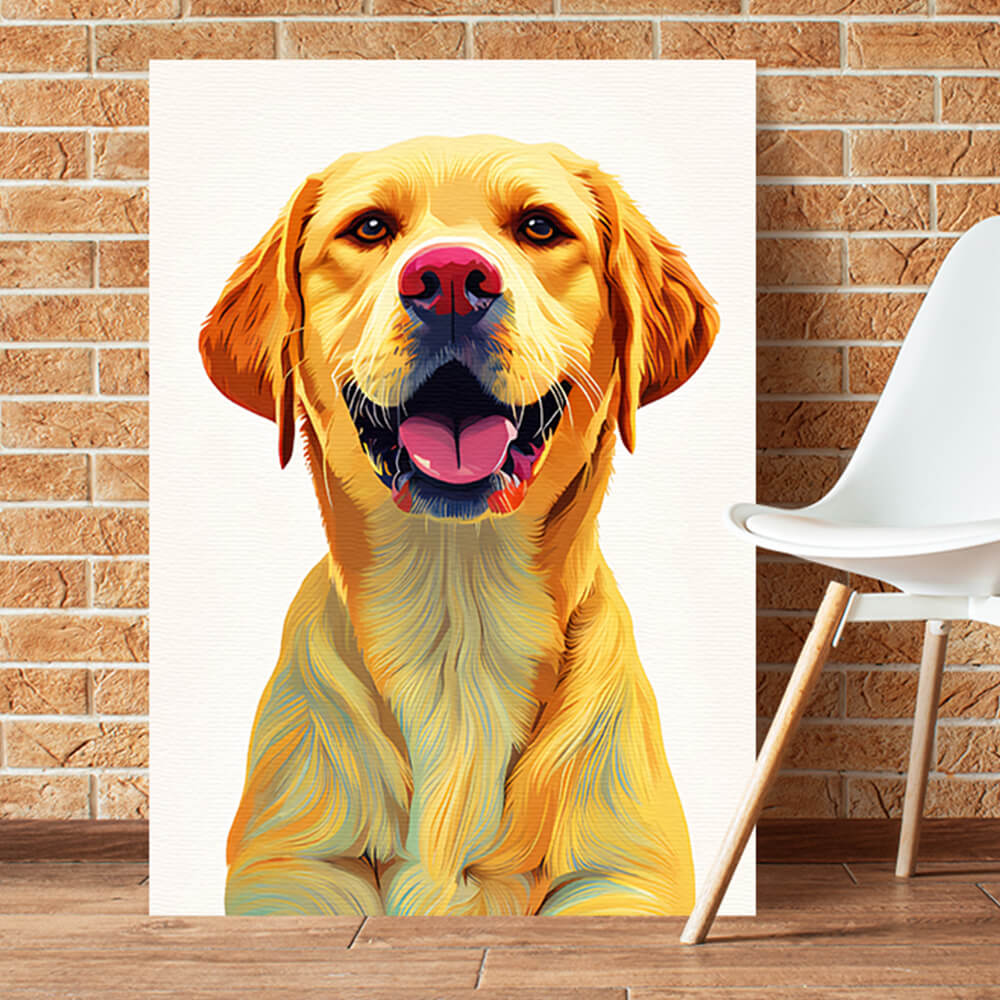 Custom Dog Portrait Canvas - Personalized Pet Wall Art from Photo - Memorial or Funny Gift for Dog Lovers